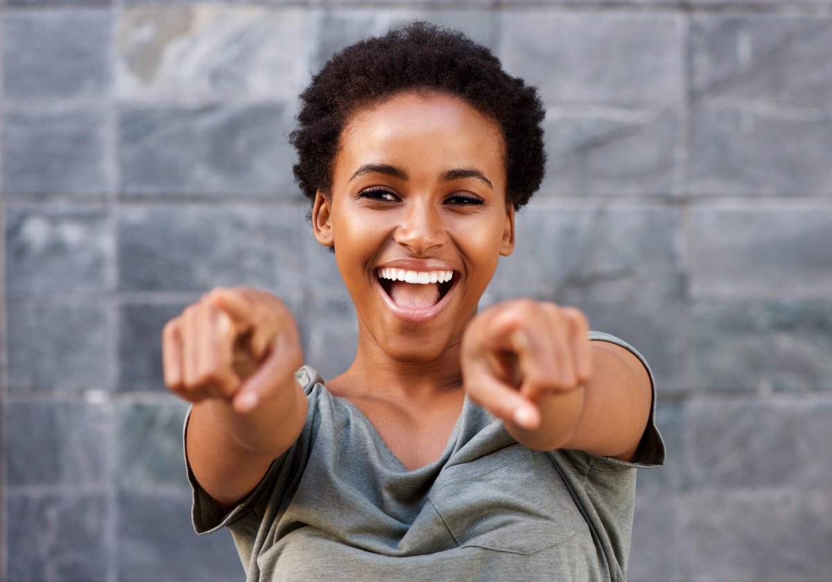 Woman smiling in the Seychelles