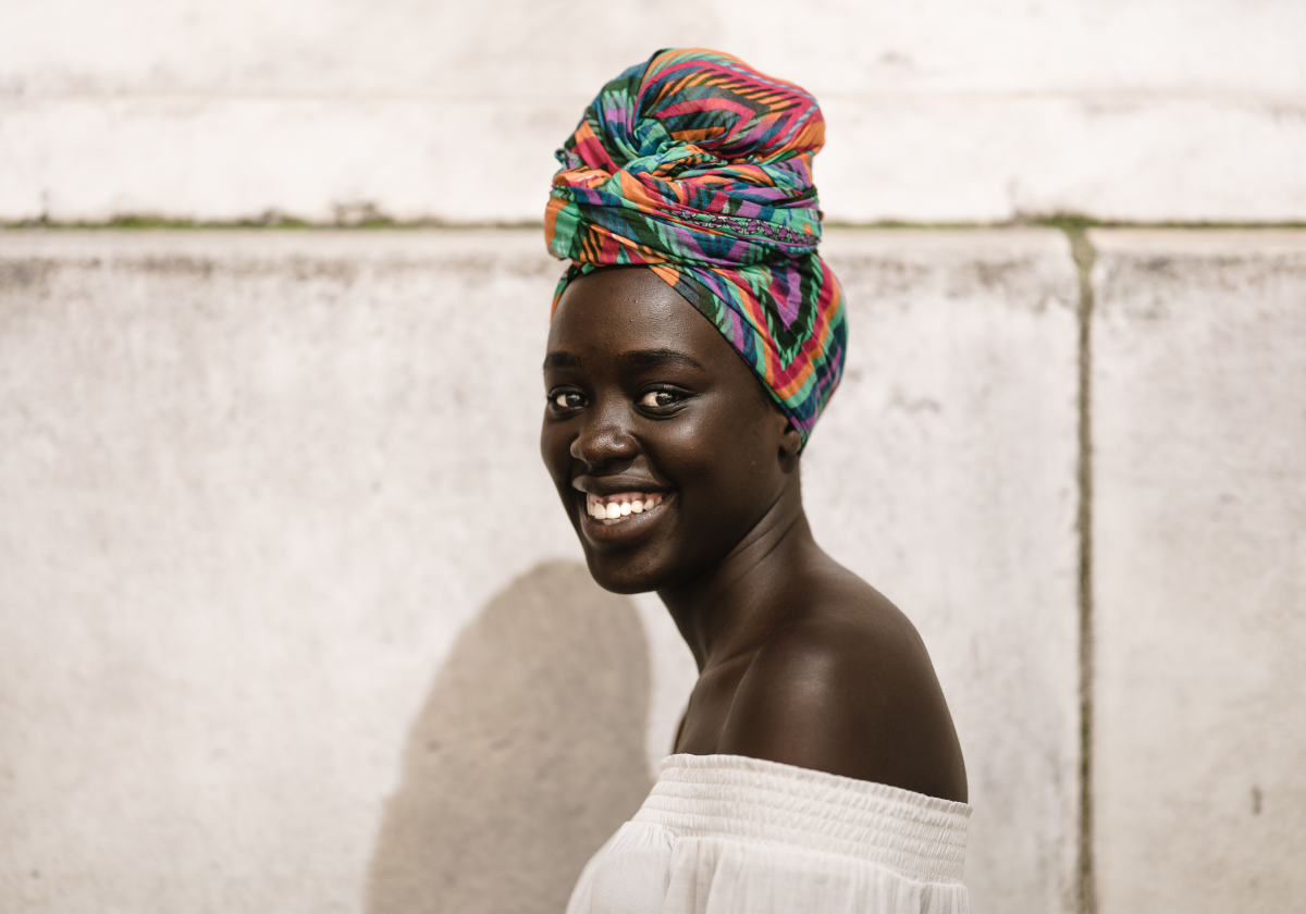 Woman wearing traditional clothing in Sudan