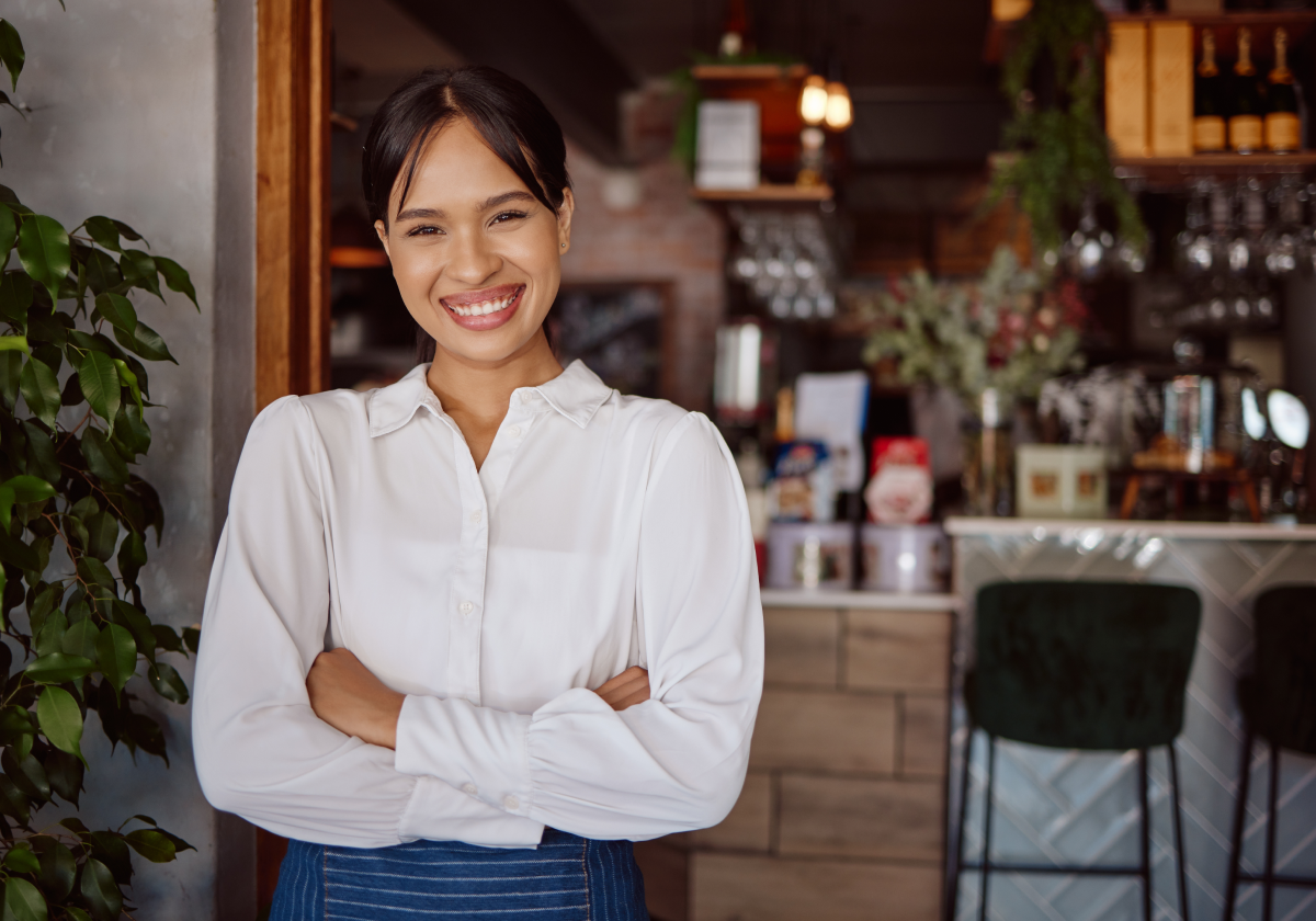 Photo of a woman standing in a restaurant in Costa Rica