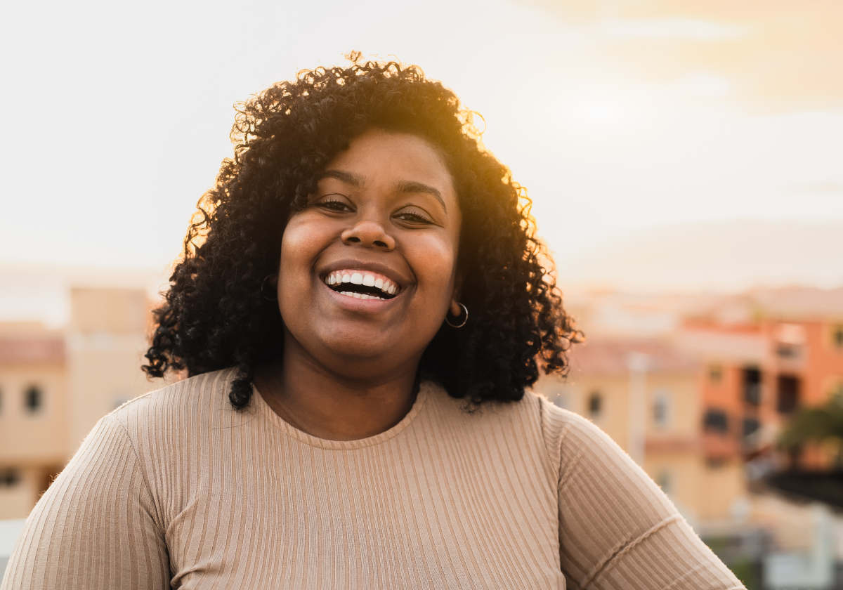 Woman smiling in Gabon
