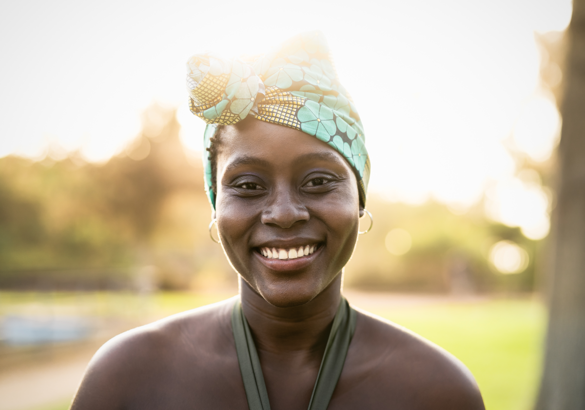 Photo of woman smiling in the Democratic Republic of Congo