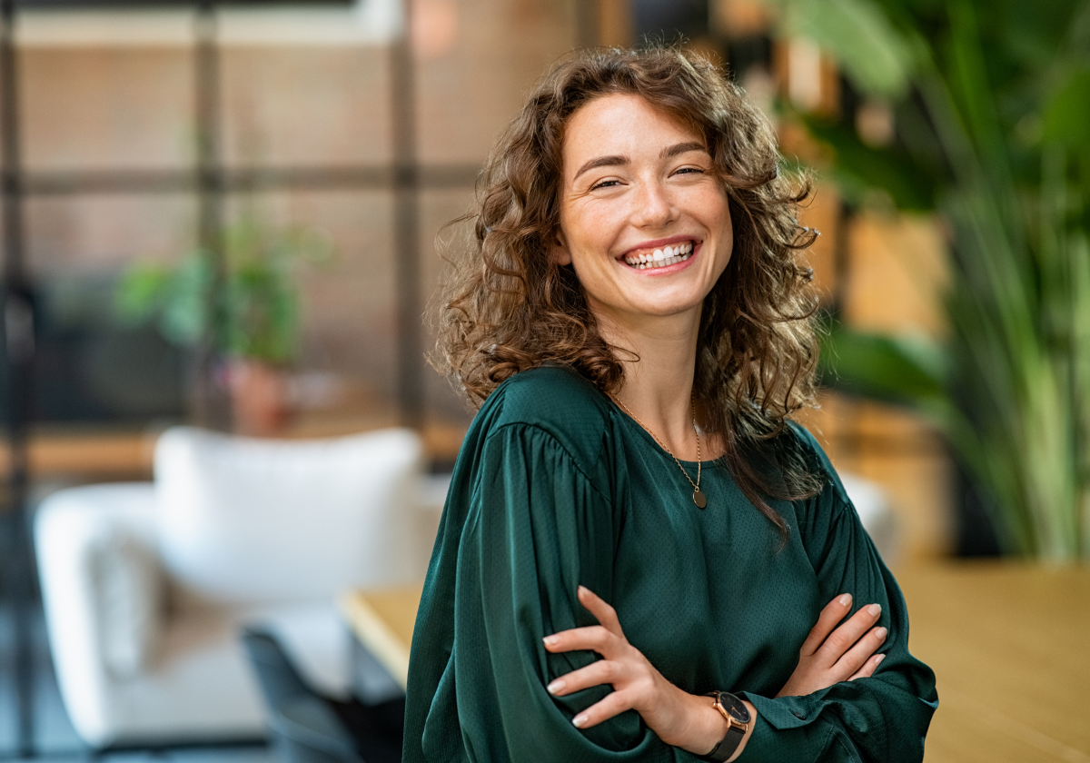 Woman smiling in Liechtenstein