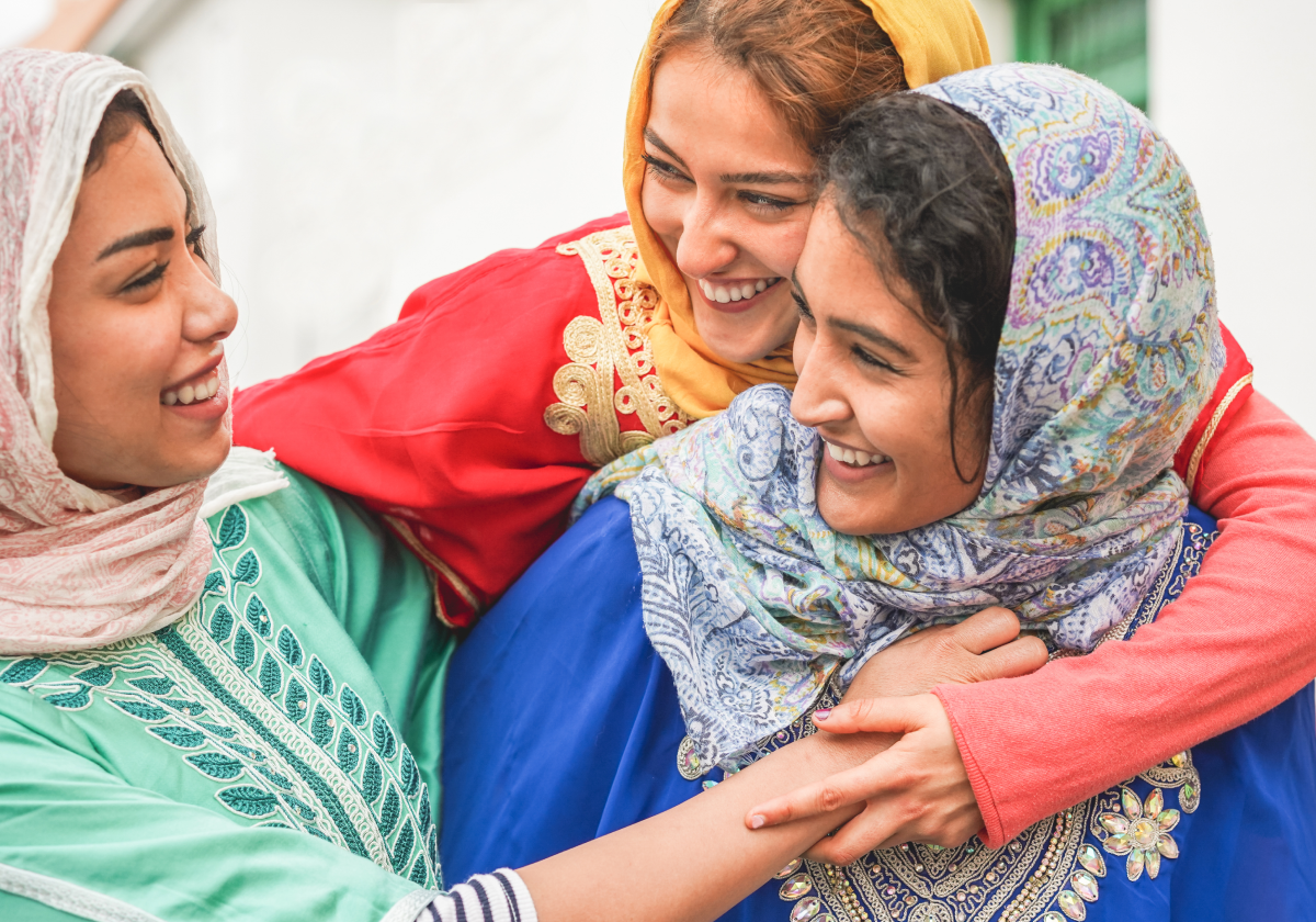 Woman embracing in Algeria