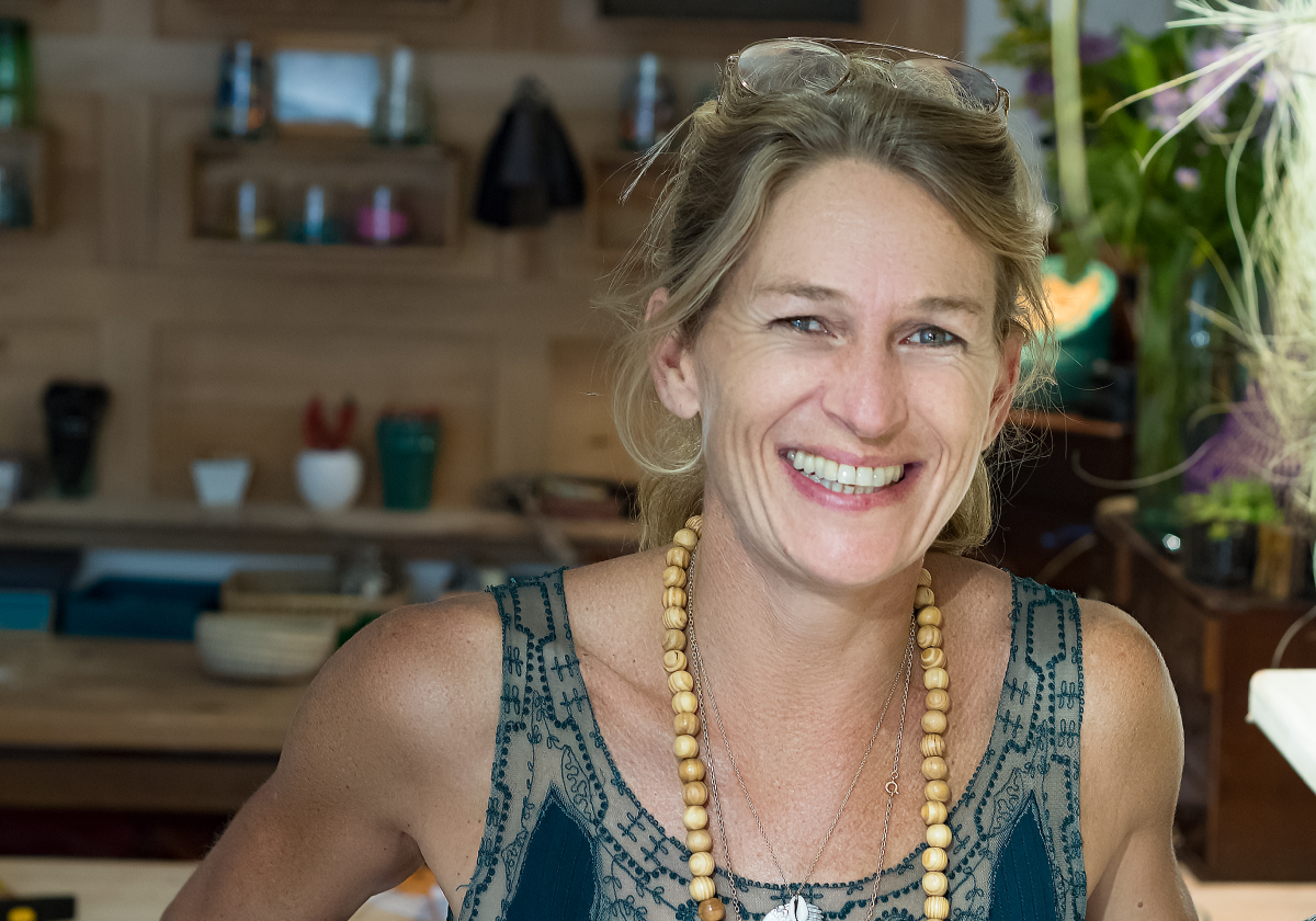 Woman smiling in Saint Barthélemy