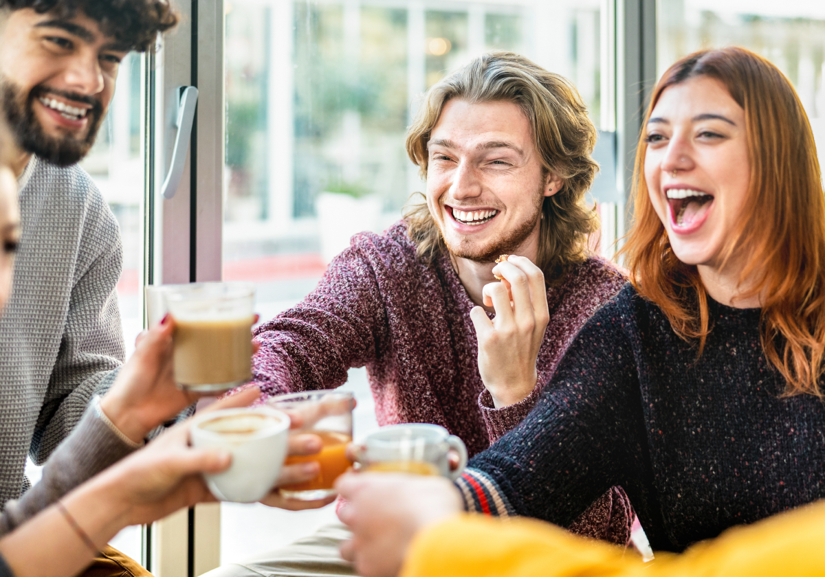 Photo of friends enjoying coffee in Denmark