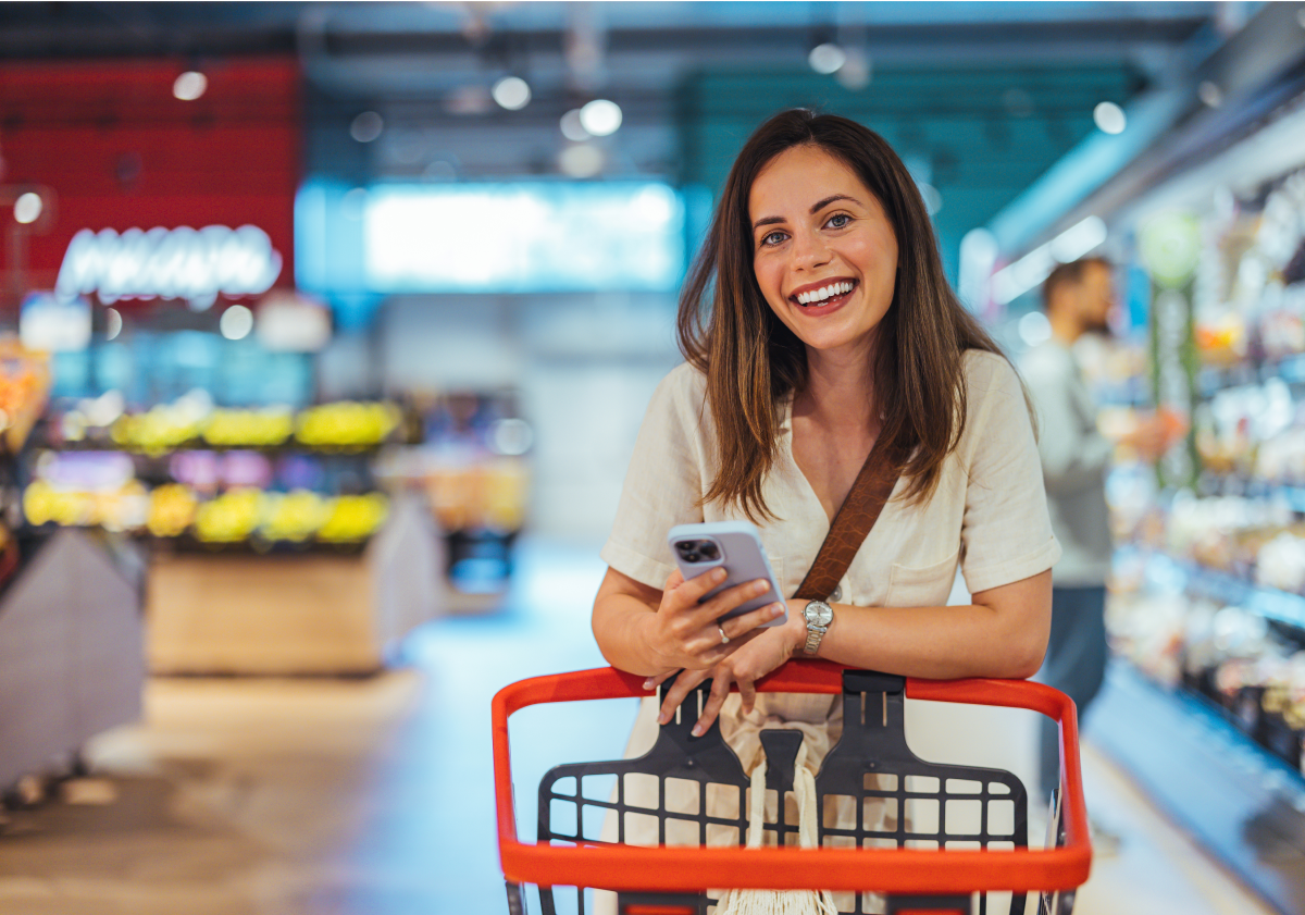 Photo of a woman shopping for food in Serbia