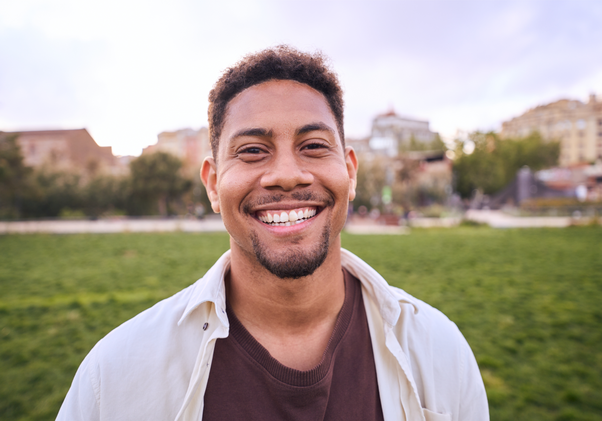 Man smiling in the Maldives