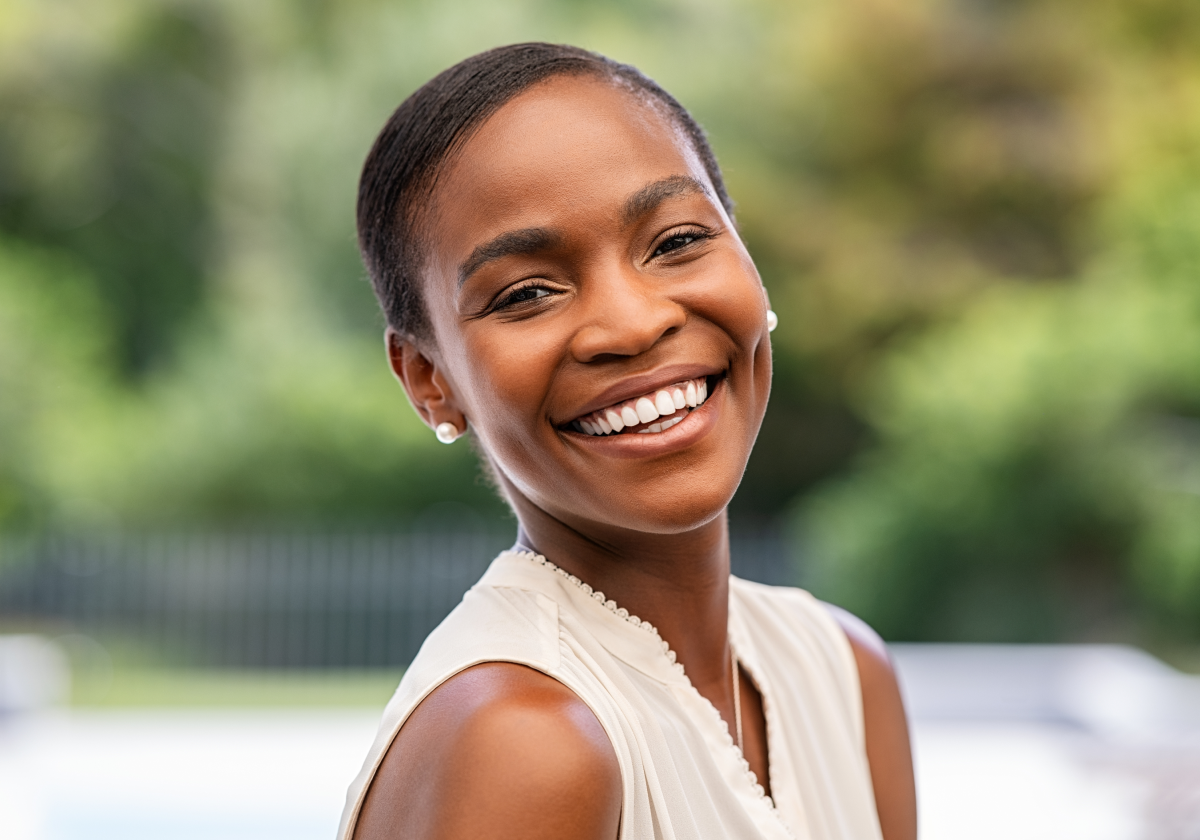 Woman smiling in the US Virgin Islands