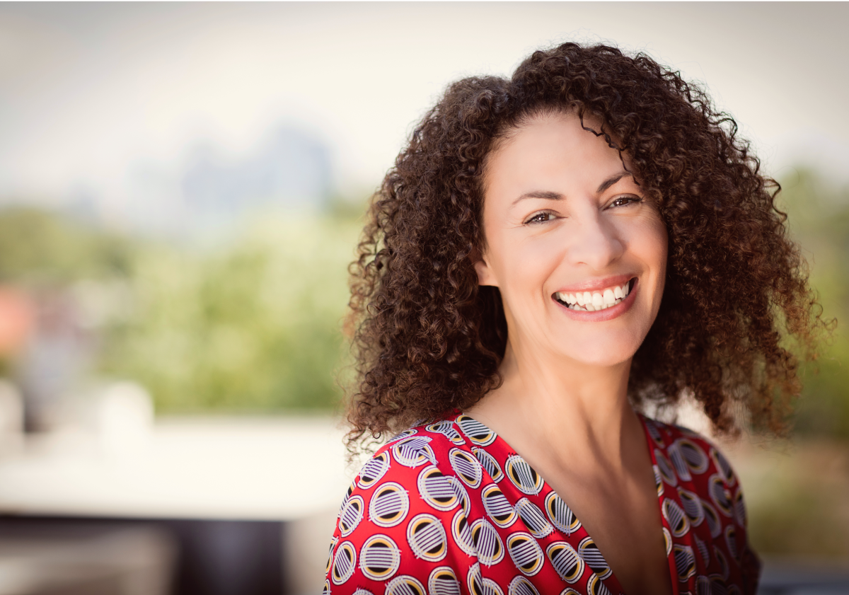Photo of smiling woman in Cyprus